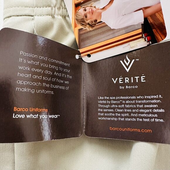 Verite by Barco Pants Woman Tan Celadon Flat Front Arcflex Plus Size 4X NEW - Picture 10 of 12